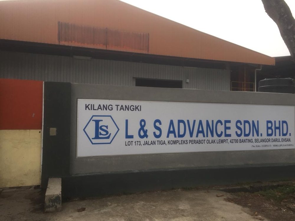 L&S Advance Sdn. Bhd. facility signboard at Lot 173, Jalan Tiga, Kompleks Perabot Olak Lempit, Banting, Selangor